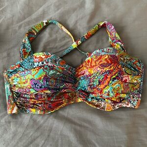 NWT Bleu Rod Beattie Seriously Sunny Swim Top Size 36D